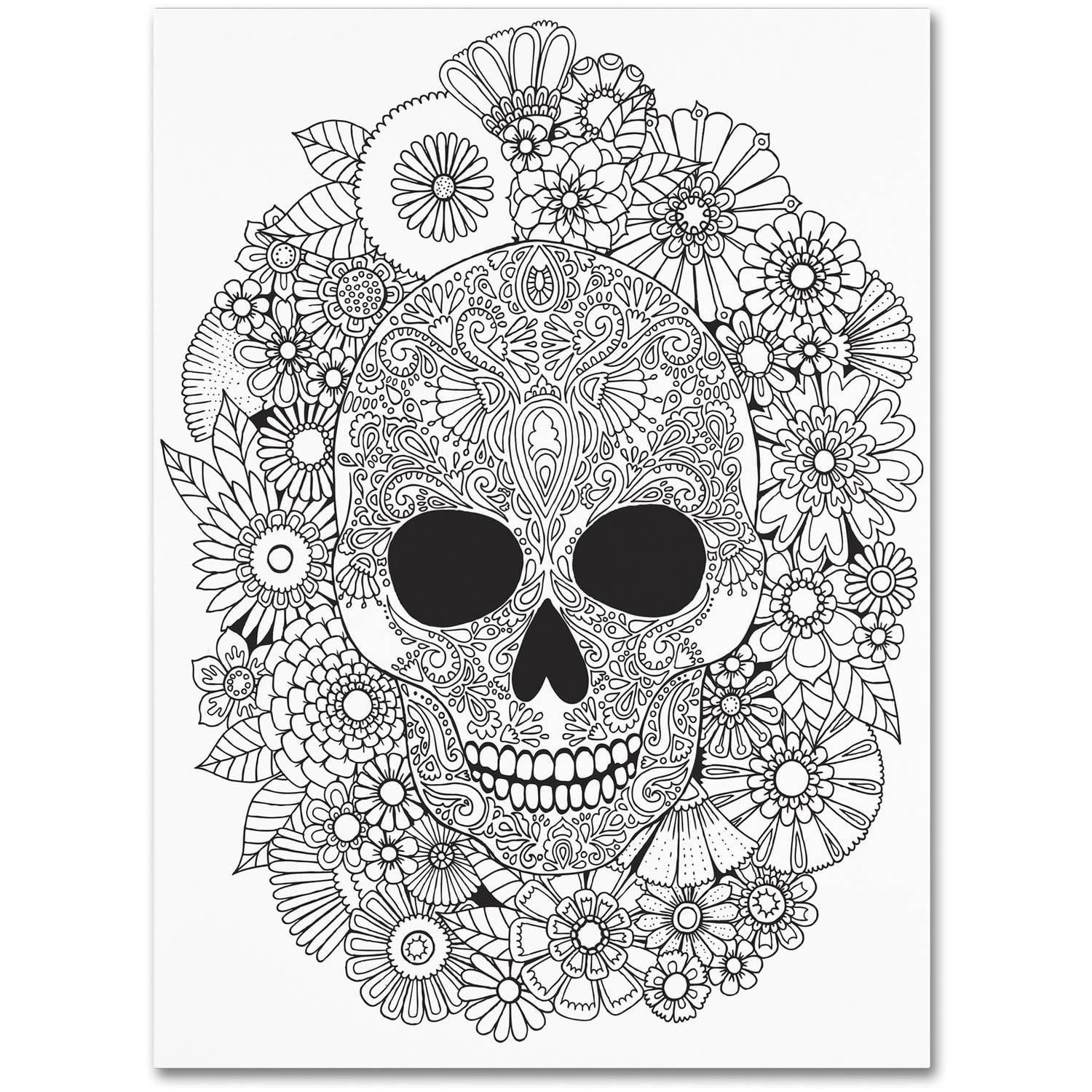Trademark Fine Art "Sugar Skull Wreath" Canvas Art by Hello Angel
