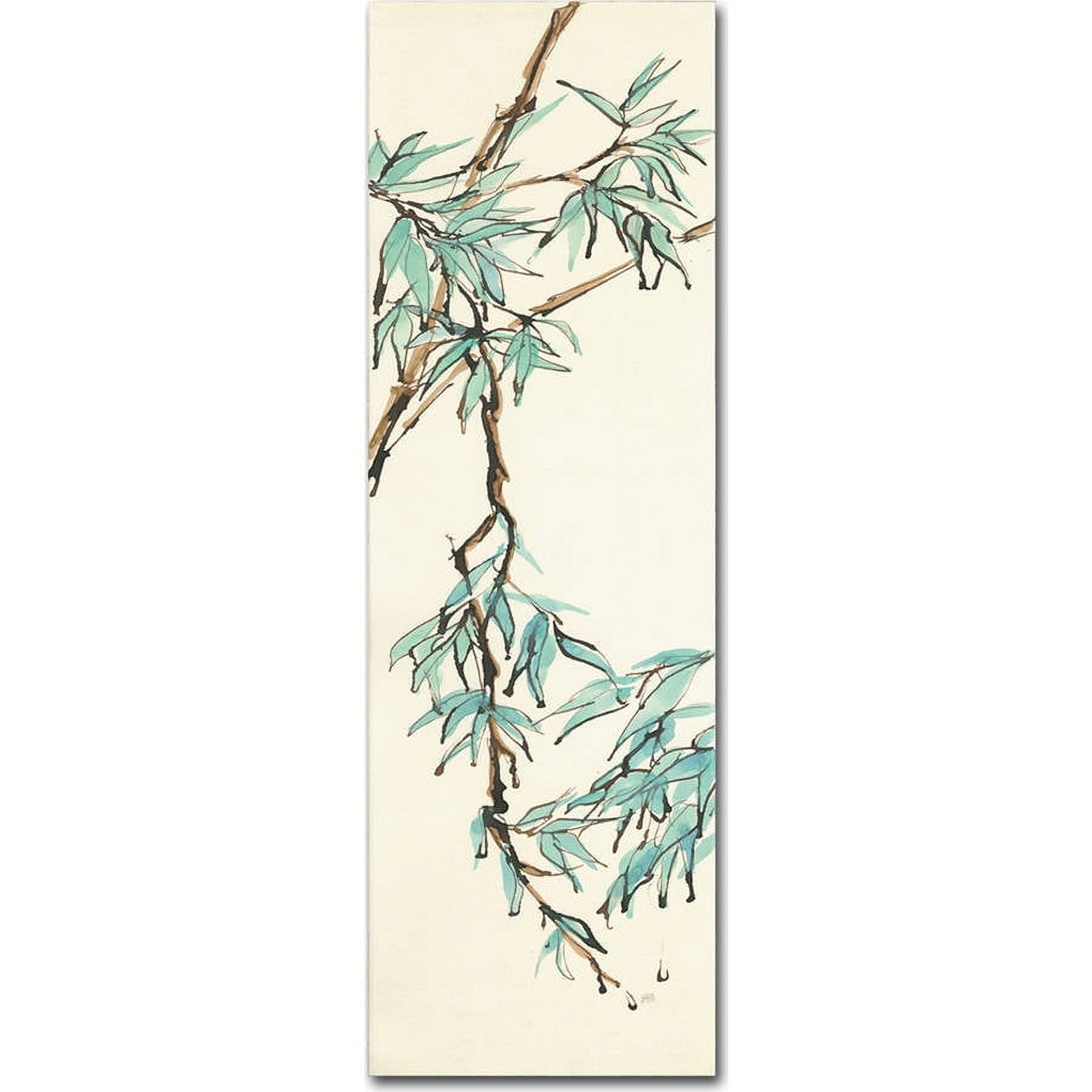 Teal and Brown Bamboo Canvas Art Print, 8x24