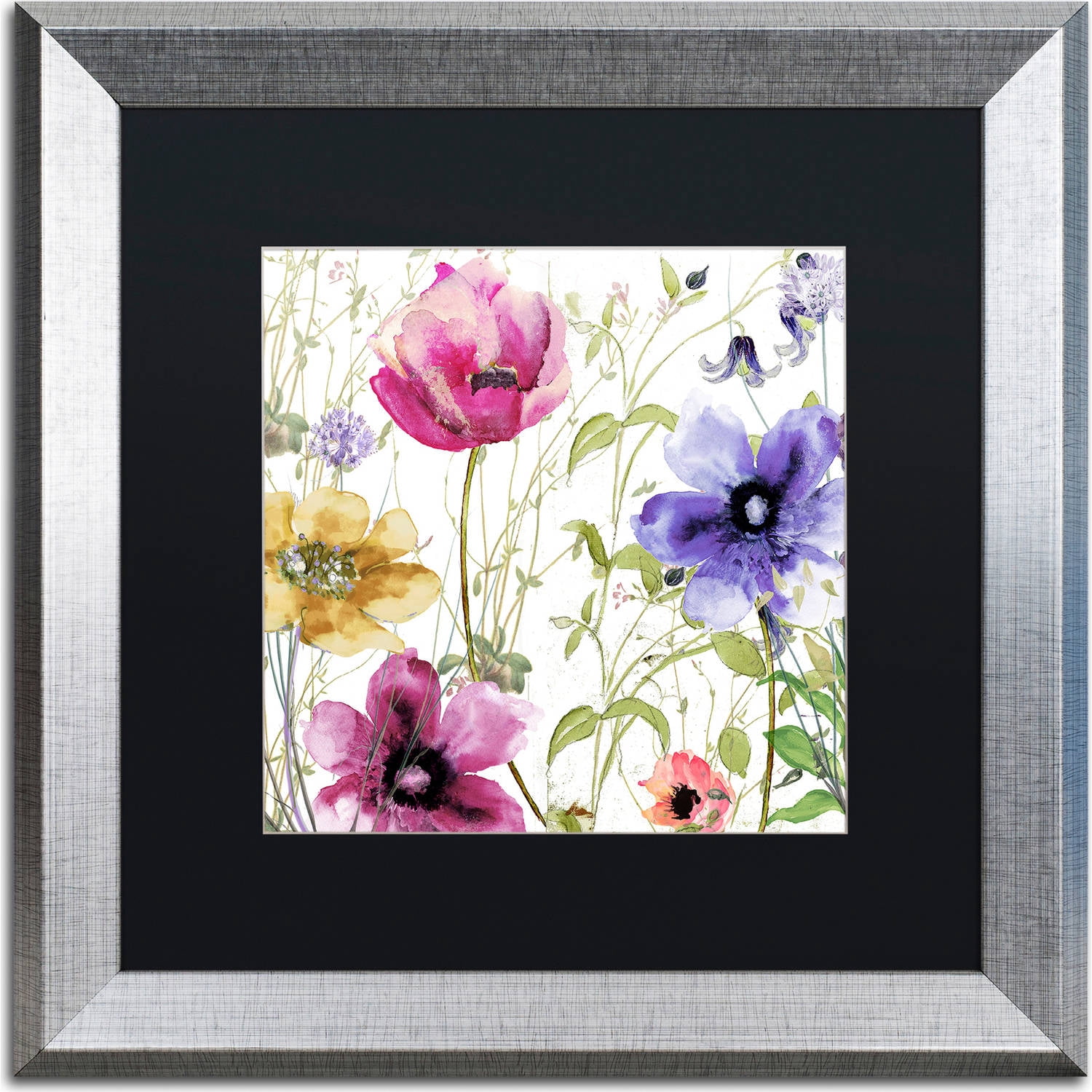 Trademark Fine Art "Summer Diary I" Canvas Art by Color Bakery, Black Matte, Silver Frame
