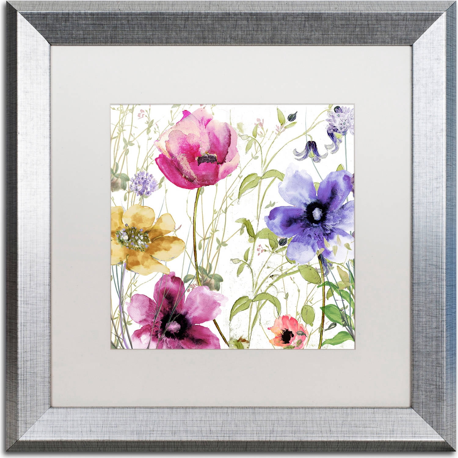 Trademark Fine Art "Summer Diary I" Canvas Art by Color Bakery, White Matte, Silver Frame