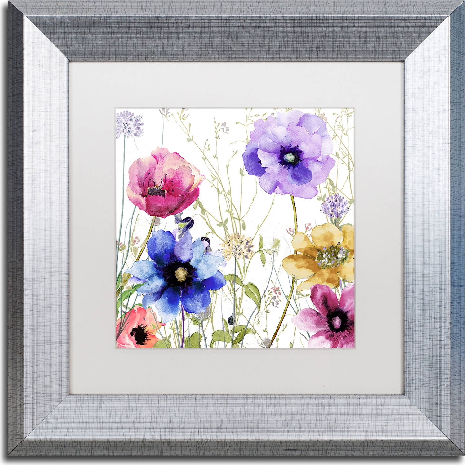Trademark Fine Art "Summer Diary II" Canvas Art by Color Bakery, White Matte, Silver Frame