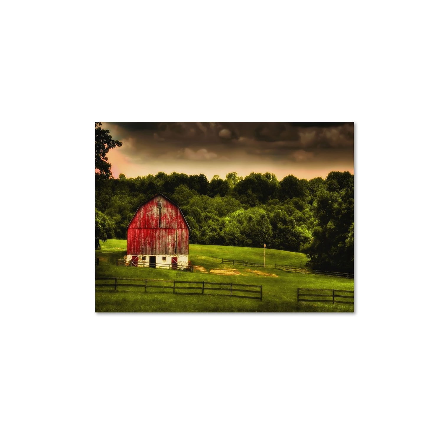 Trademark Fine Art "Summer Evening On the Farm" Canvas Art by Lois Bryan