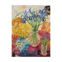 Trademark Fine Art 'Summer Flowers Blue Yellow' Canvas Art by Lorraine Platt