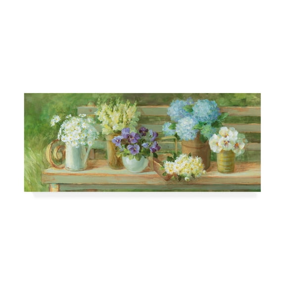 Trademark Fine Art 'Summer Garden Bench' Canvas Art by Danhui Nai
