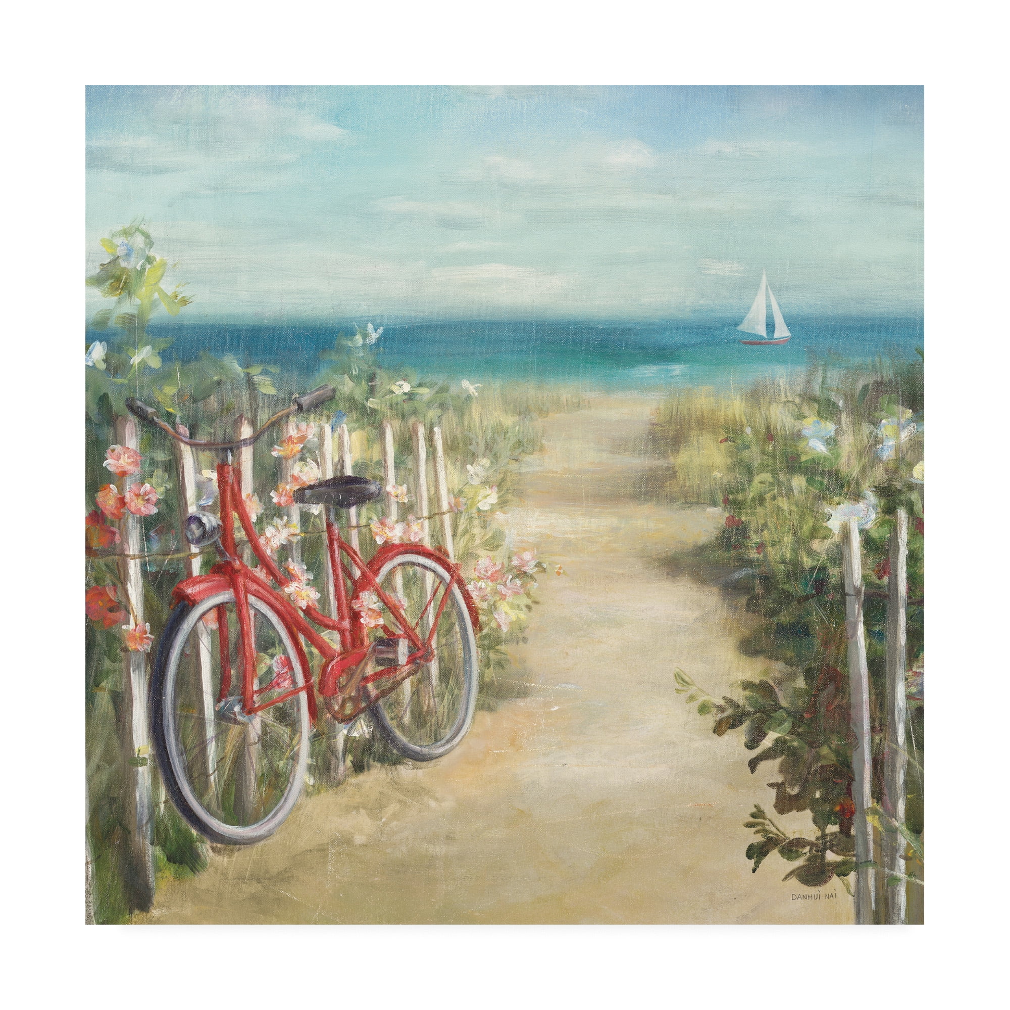 Trademark Fine Art 'Summer Ride Crop Bike' Canvas Art by Danhui Nai