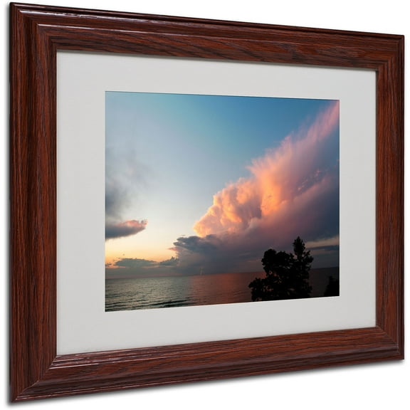 Trademark Fine Art "Summer Sunset Storm" by Kurt Shaffer, Wood Frame