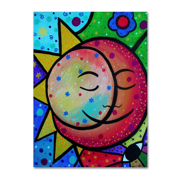Trademark Fine Art 'Sun And Moon Lovers' Canvas Art by Prisarts