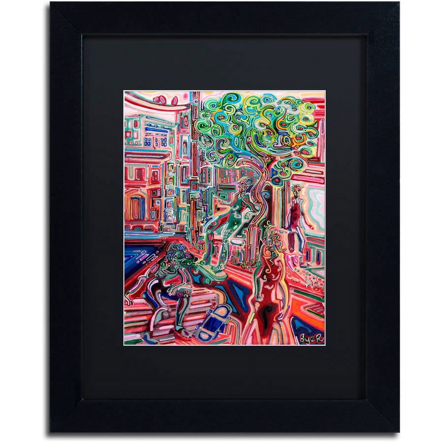 Trademark Fine Art "Sunday Skate" Canvas Art by Josh Byer, Black Matte, Black Frame