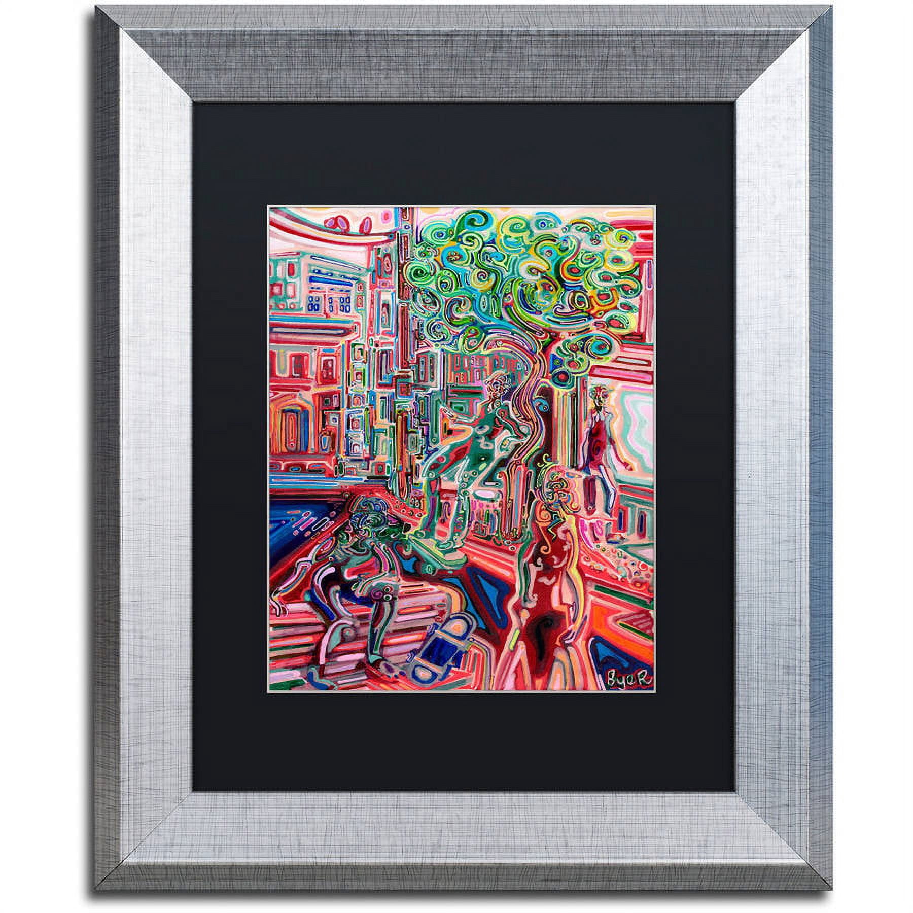 Trademark Fine Art "Sunday Skate" Canvas Art by Josh Byer, Black Matte, Silver Frame