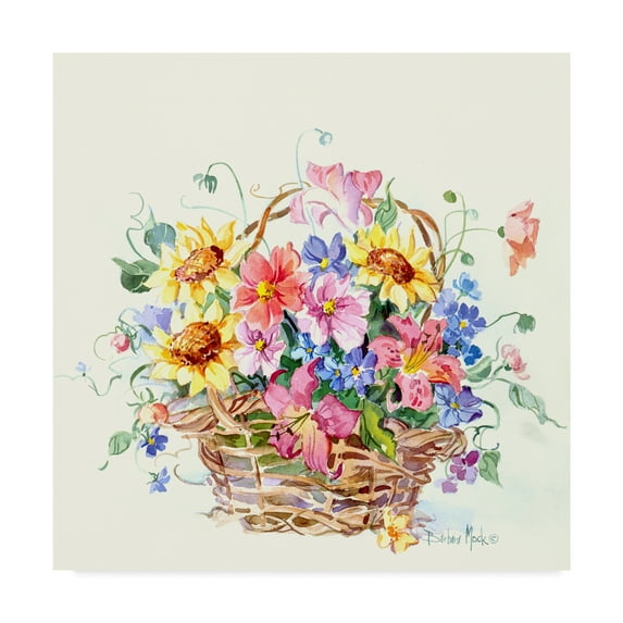 Trademark Fine Art 'Sunflower Basket Mini' Canvas Art by Barbara Mock