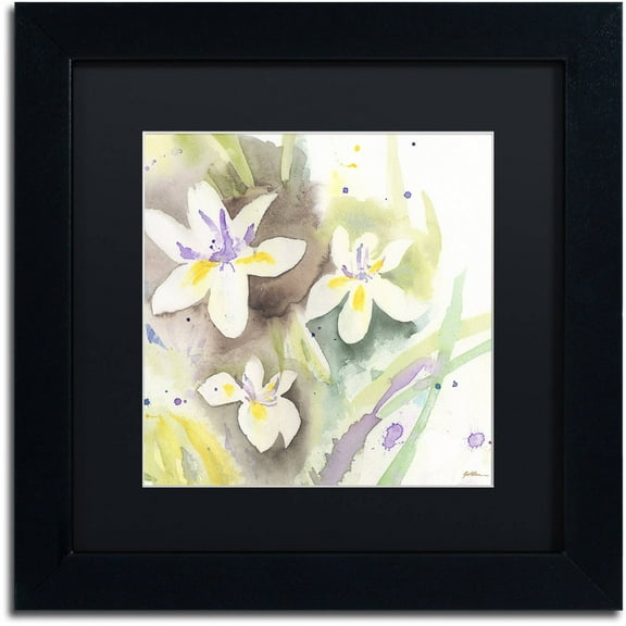 Trademark Fine Art "Sunflower Blossom Bouquet" Canvas Art by Sheila Golden Black Matte, Black Frame