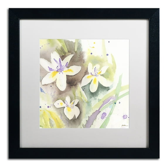 Trademark Fine Art "Sunflower Blossom Bouquet" Canvas Art by Sheila Golden White Matte, Black Frame