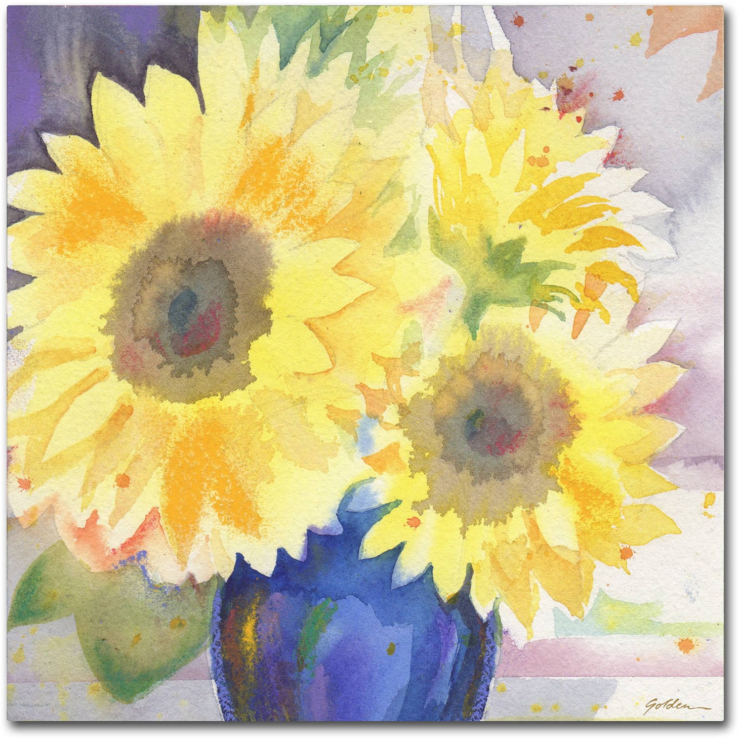 Trademark Fine Art "Sunflower Blossom Bouquet" Canvas Art by Sheila Golden