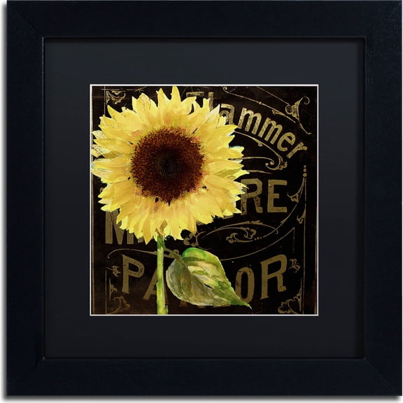 Trademark Fine Art "Sunflower Salon I" Canvas Art by Color Bakery, Black Matte, Black Frame