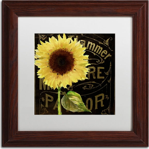 Trademark Fine Art "Sunflower Salon I" Canvas Art by Color Bakery, White Matte, Wood Frame