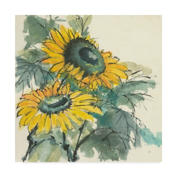 Trademark Fine Art 'Sunflower Watercolor I' Canvas Art by Chris Paschke