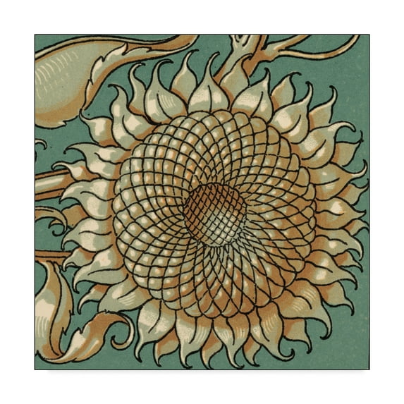 Trademark Fine Art 'Sunflower Woodblock IV' Canvas Art by Unknown