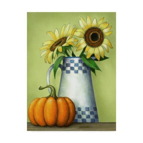 Trademark Fine Art 'Sunflowers And Pumpkins' Canvas Art by Margaret Wilson