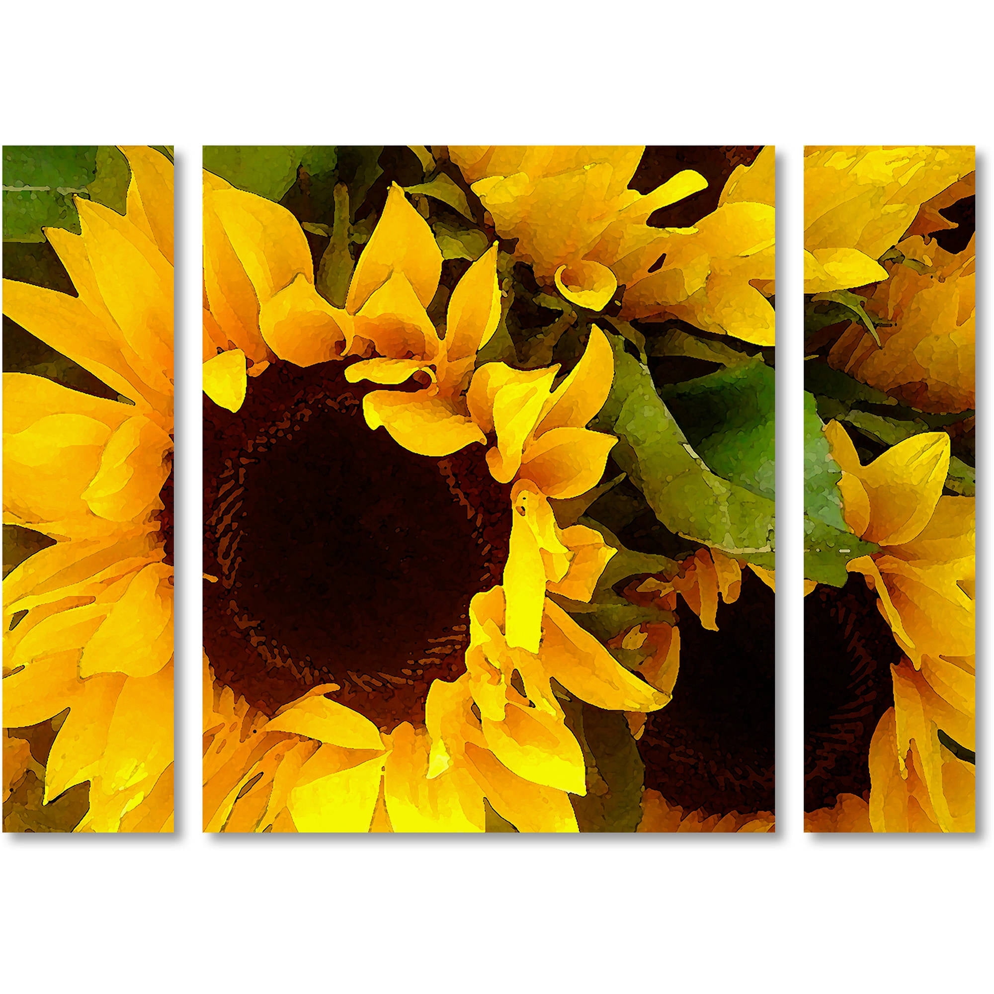 Amy Vangsgard 'Sunflowers' Multi Panel Art Set Small