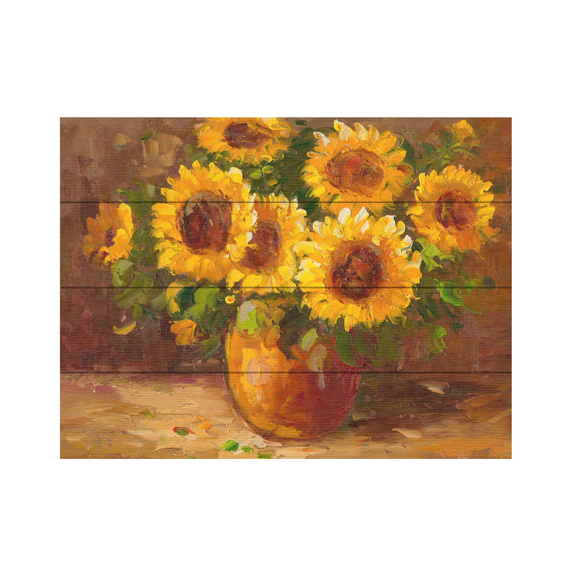 Trademark Fine Art 'Sunflowers Still Life' Wooden Wall Art Art by Rio