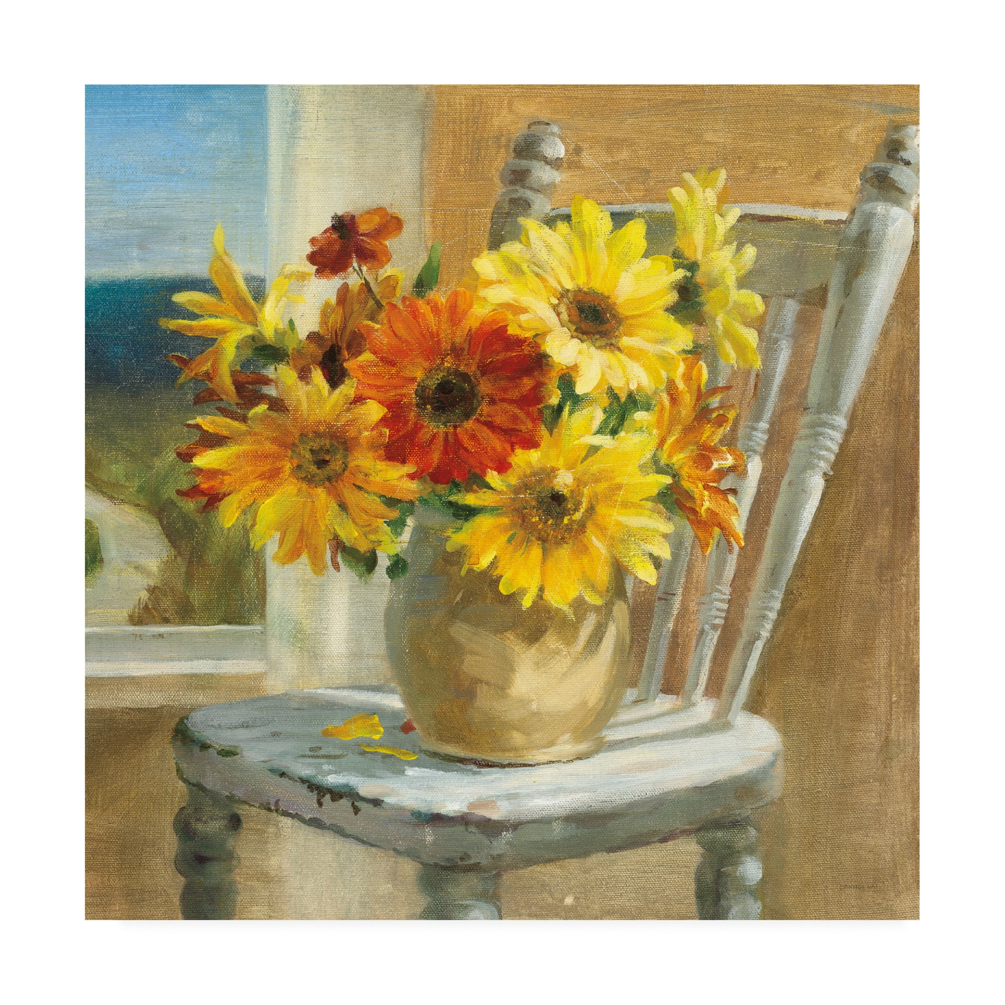 Trademark Fine Art 'Sunflowers by the Sea Crop' Canvas Art by Danhui Nai