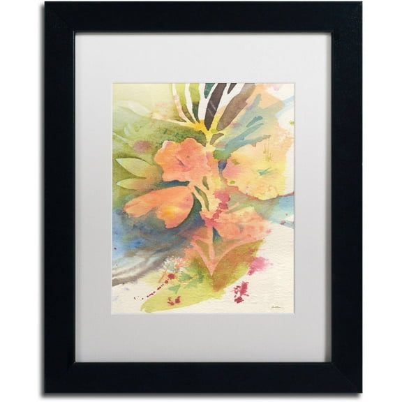 Trademark Fine Art "Sunlight Blossoming" Canvas Art by Sheila Golden White Matte, Black Frame
