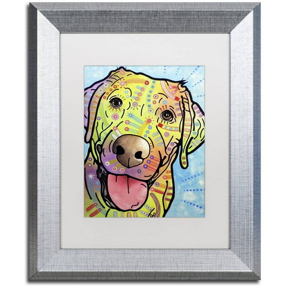 Trademark Fine Art "Sunny" Canvas Art by Dean Russo, White Matte, Silver Frame