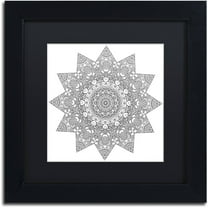 Trademark Fine Art "Sunny Day Mandala" Canvas Art by Kathy G. Ahrens, Black Matte, Black Frame