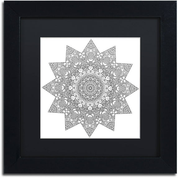 Trademark Fine Art "Sunny Day Mandala" Canvas Art by Kathy G. Ahrens, Black Matte, Black Frame