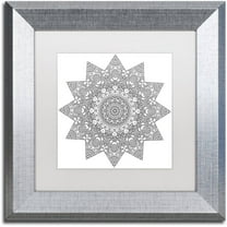 Trademark Fine Art "Sunny Day Mandala" Canvas Art by Kathy G. Ahrens, White Matte, Silver Frame