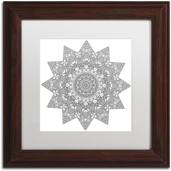 Trademark Fine Art "Sunny Day Mandala" Canvas Art by Kathy G. Ahrens, White Matte, Wood Frame