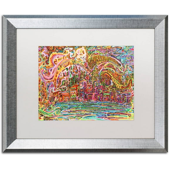 Trademark Fine Art "Sunrise In Osoyoos" Canvas Art by Josh Byer, White Matte, Silver Frame