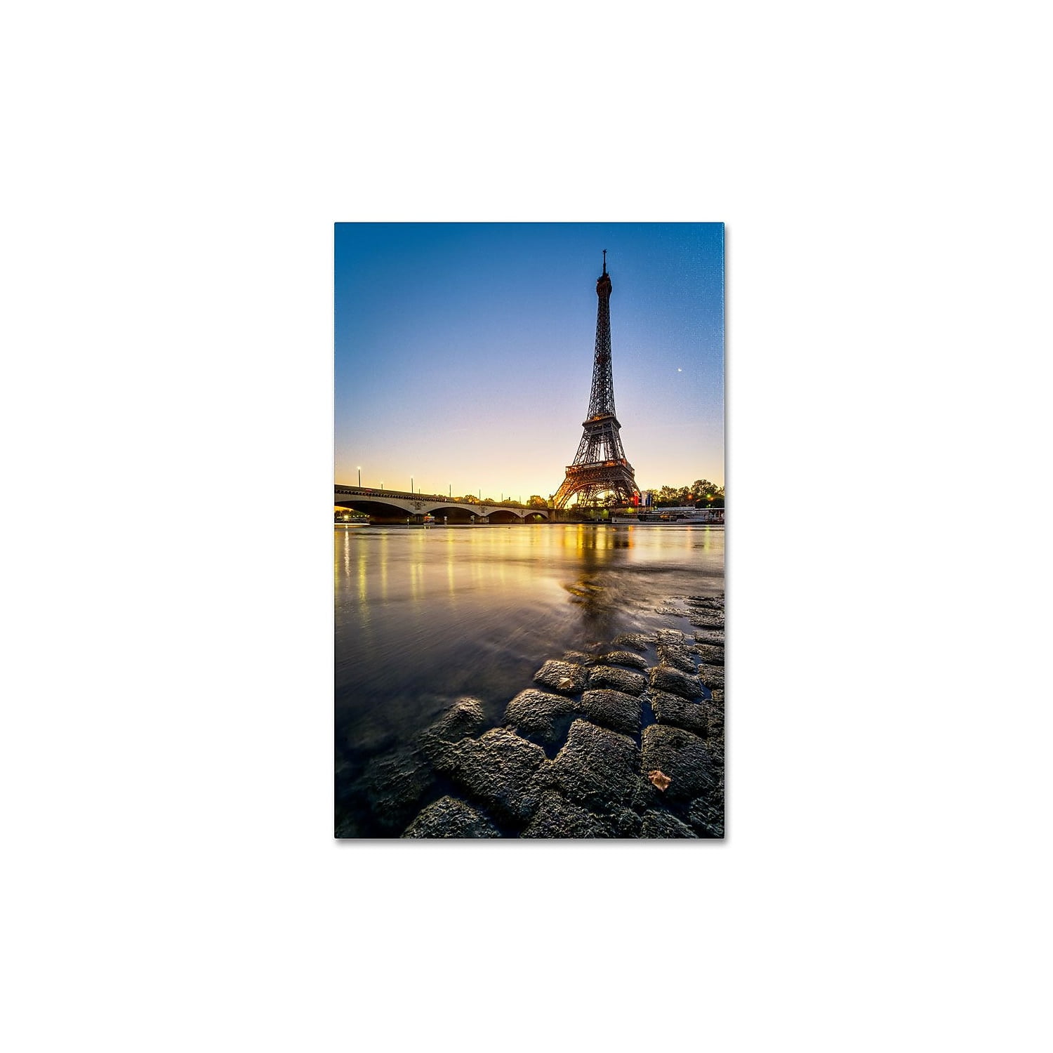 Sunrise in Paris Framed Canvas Art 32" x 22"