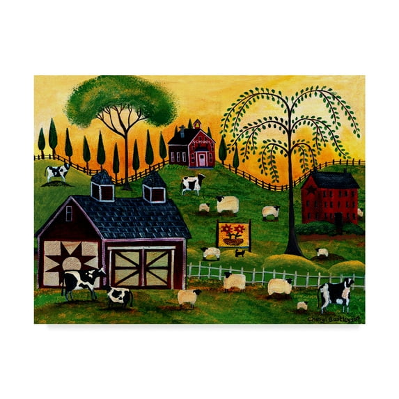 Trademark Fine Art 'Sunrise Pastures' Canvas Art by Cheryl Bartley