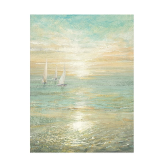 Trademark Fine Art 'Sunrise Sailboats I' Canvas Art by Danhui Nai