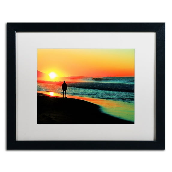 Trademark Fine Art "Sunrise Walking" Canvas Art by Beata Czyzowska Young, White Matte, Black Frame