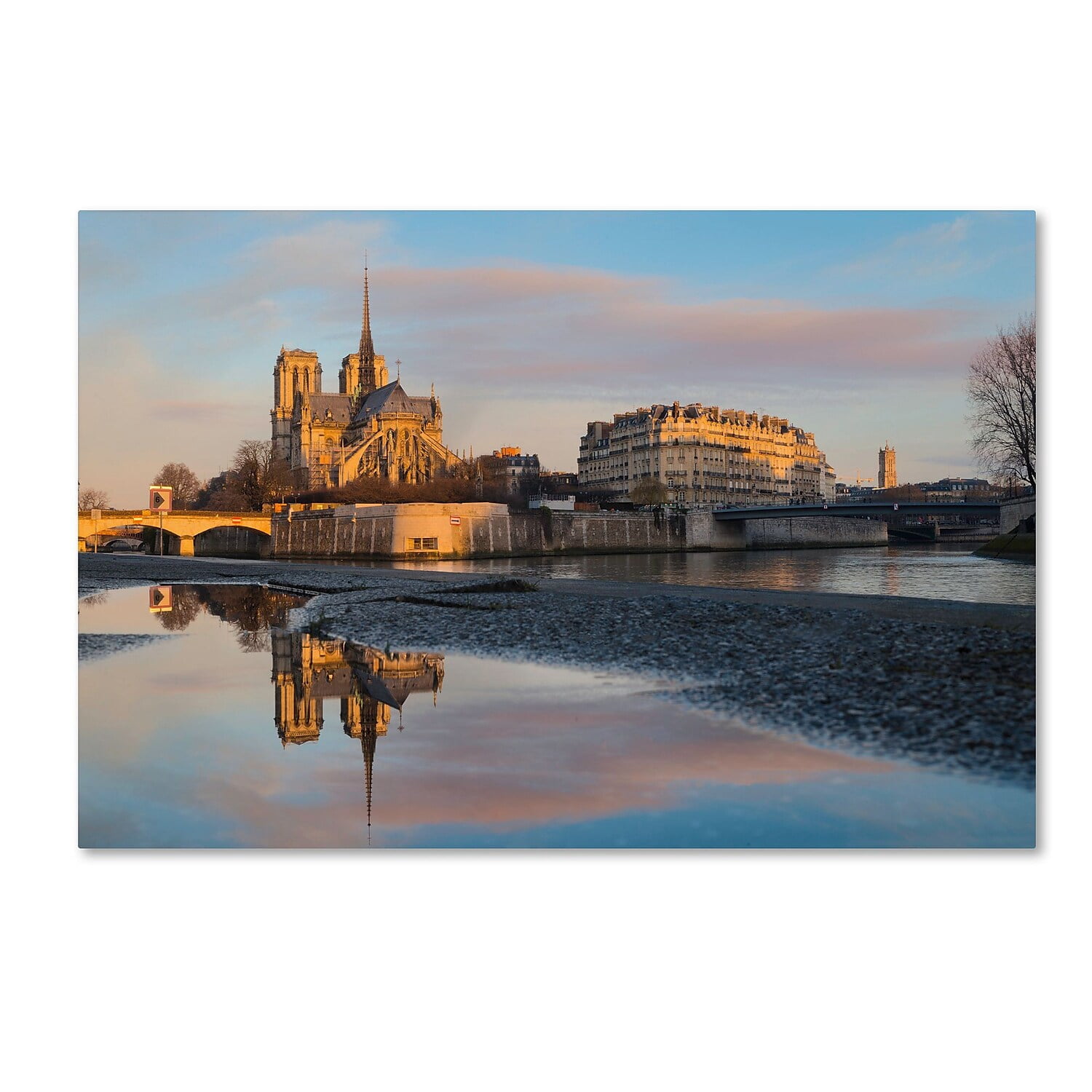 Trademark Fine Art "Sunrise in Notre Dame de Paris" Canvas Art by Mathieu Rivrin