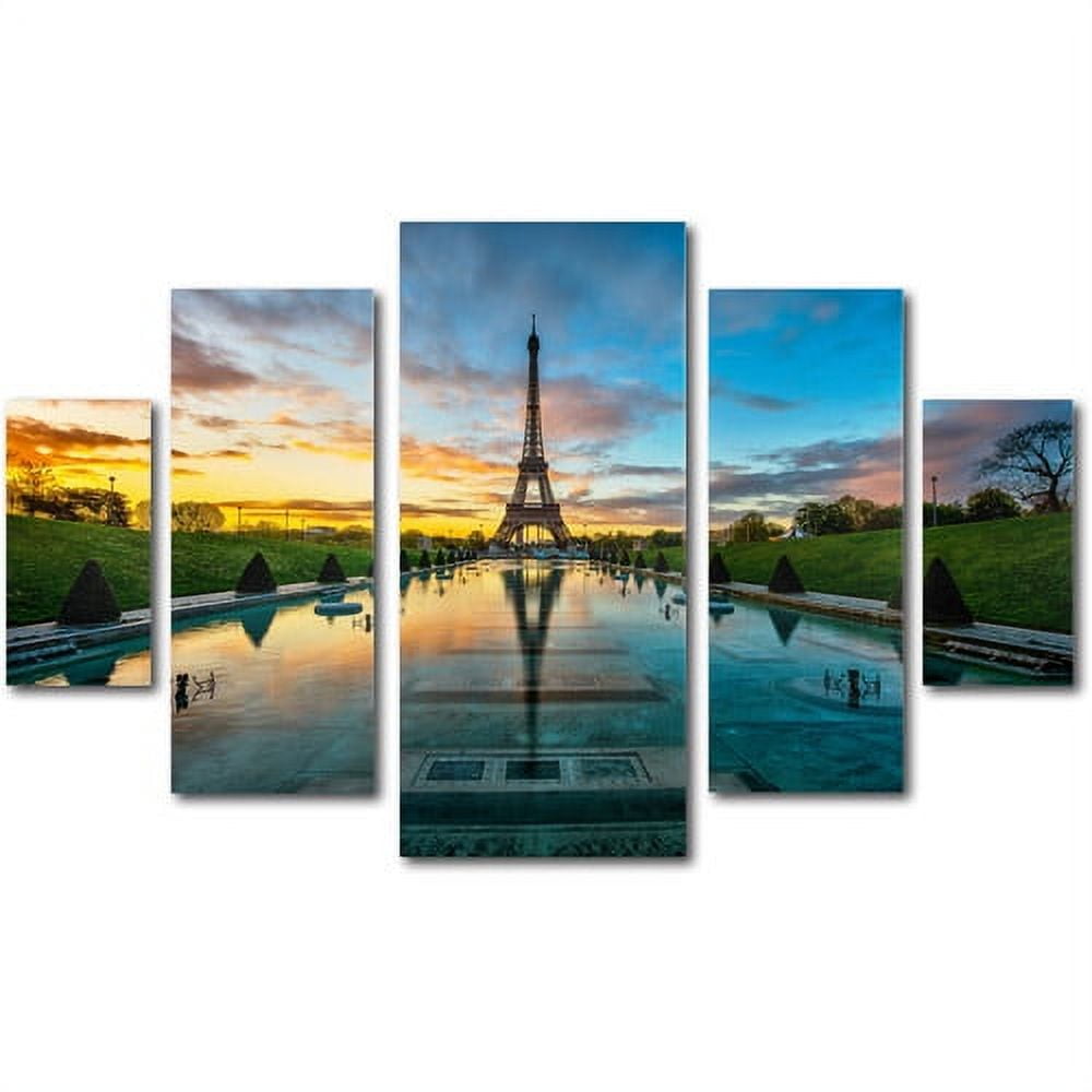 Trademark Fine Art "Sunrise in Paris" Canvas Art by Mathieu Rivrin, 5-Panel Art Set
