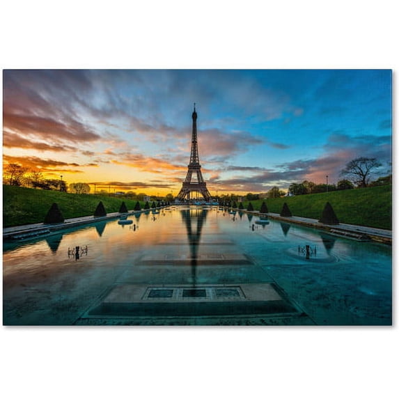Trademark Fine Art "Sunrise in Paris" Canvas Art by Mathieu Rivrin