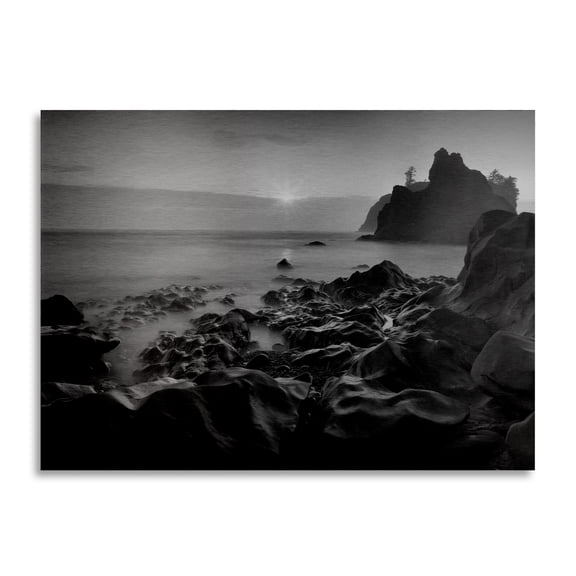Trademark Fine Art 'Sunset At Ruby Beach' Brushed Aluminum Wall Art Art by Moises Levy