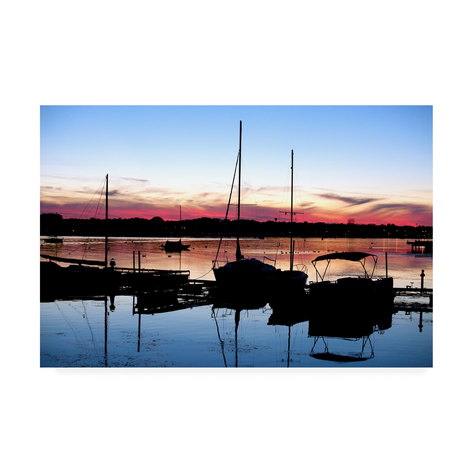 Trademark Fine Art 'Sunset At Sturgeon Bay Door County Wisconsin Color' Canvas Art by Monte Nagler