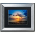 thumbnail image 1 of Trademark Fine Art 'Sunset Breakwater Lighthouse' Canvas Art by PIPA Fine Art, Black Matte, Silver Frame, 1 of 4