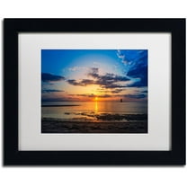 Trademark Fine Art 'Sunset Breakwater Lighthouse' Canvas Art by PIPA Fine Art, White Matte, Black Frame