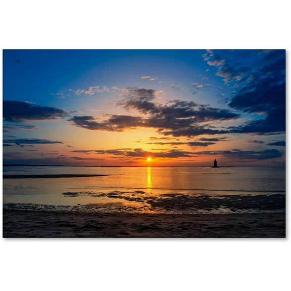Trademark Fine Art 'Sunset Breakwater Lighthouse' Canvas Art by PIPA Fine Art