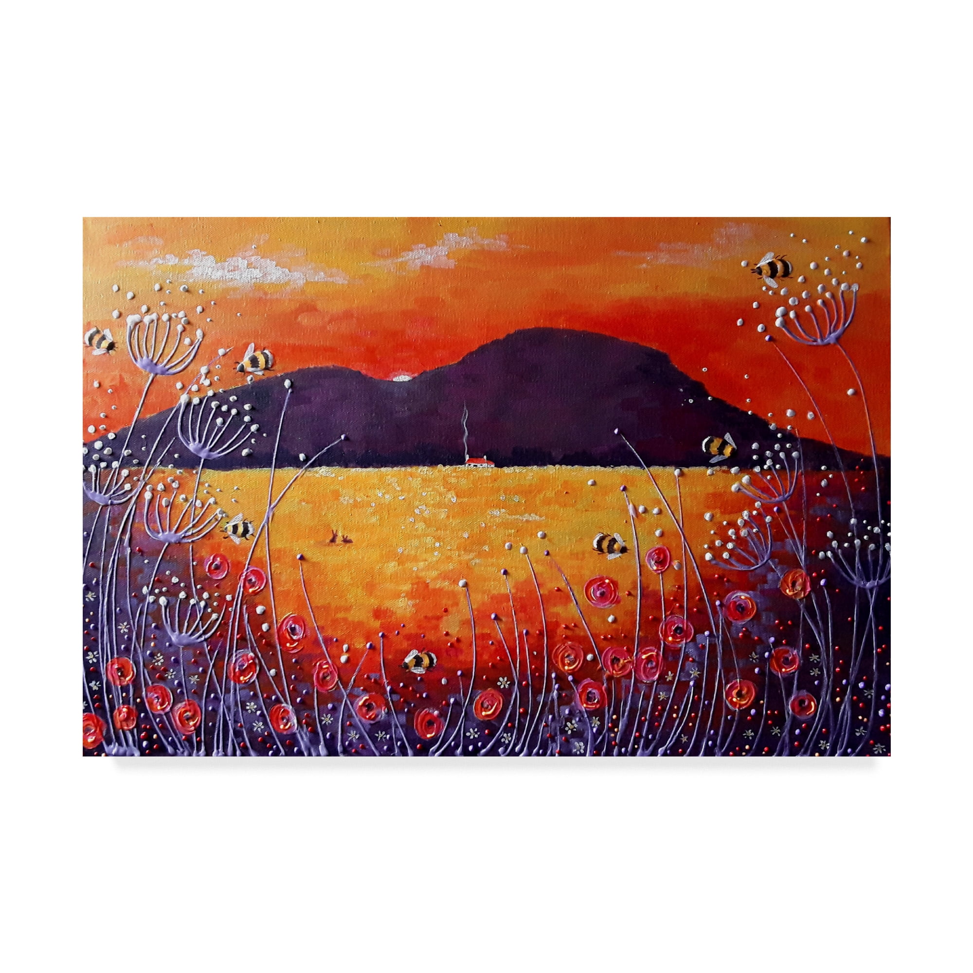 Trademark Fine Art 'Sunset Bumblebees' Canvas Art by Angie Livingstone