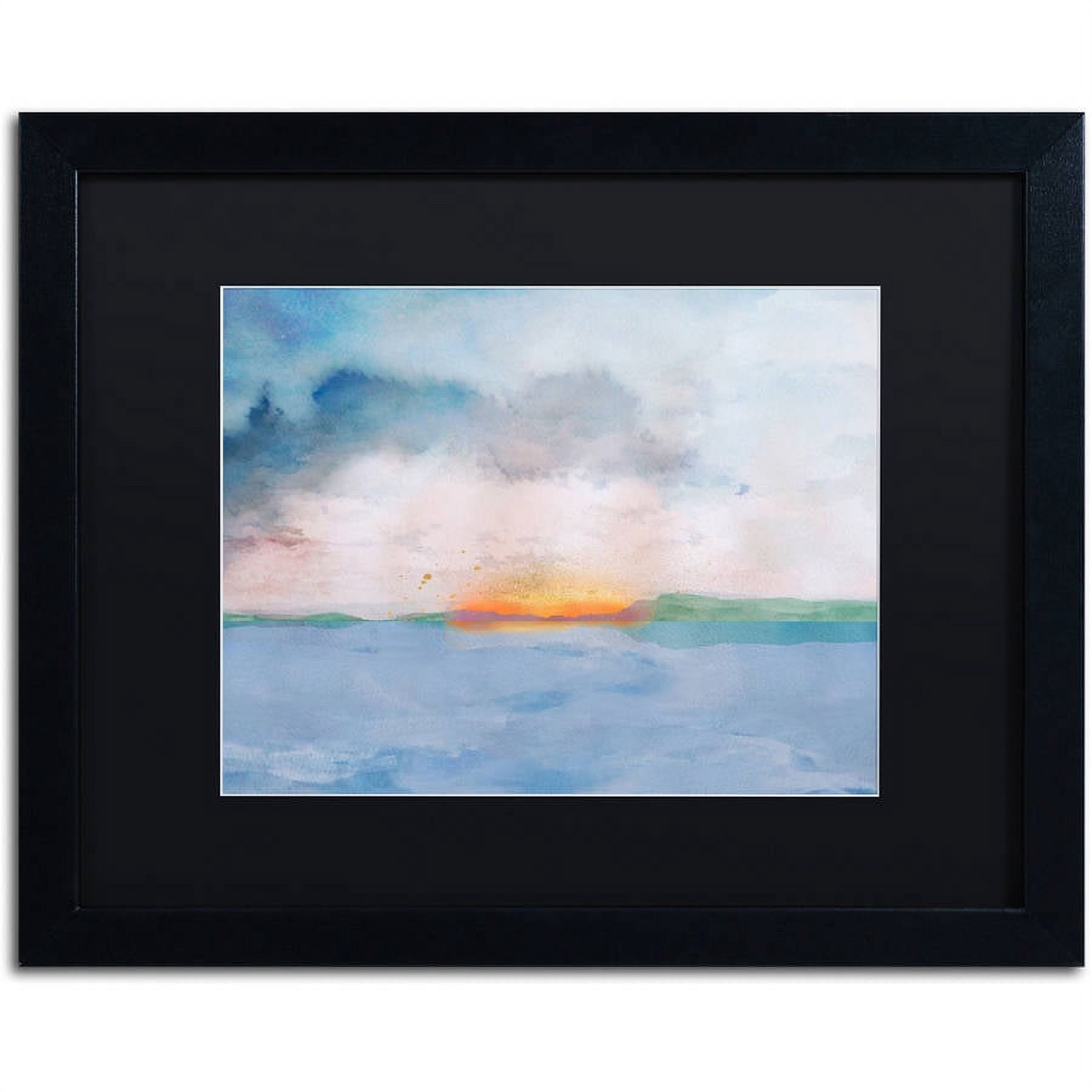 Trademark Fine Art "Sunset" Canvas Art by Lisa Powell Braun, Black Matte, Black Frame