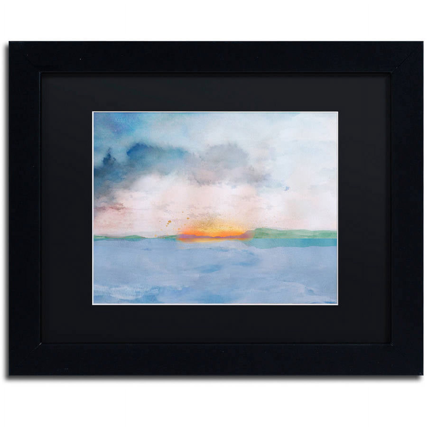 Trademark Fine Art "Sunset" Canvas Art by Lisa Powell Braun, Black Matte, Black Frame
