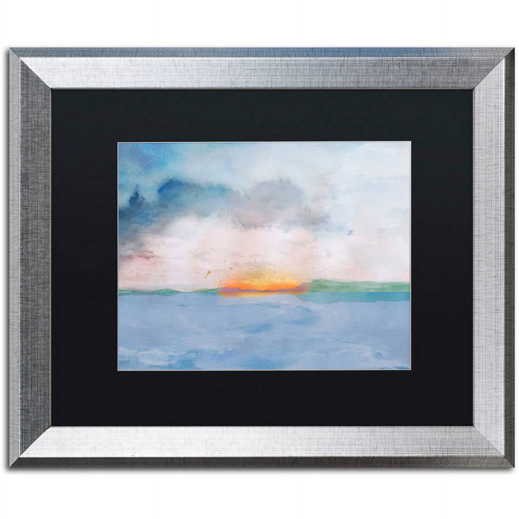 Trademark Fine Art "Sunset" Canvas Art by Lisa Powell Braun, Black Matte, Silver Frame