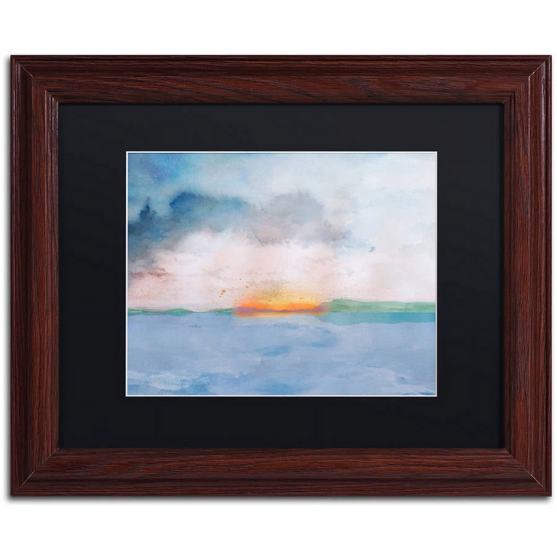 Trademark Fine Art "Sunset" Canvas Art by Lisa Powell Braun, Black Matte, Wood Frame
