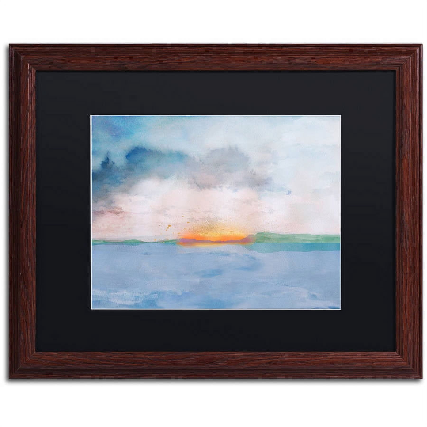 Trademark Fine Art "Sunset" Canvas Art by Lisa Powell Braun, Black Matte, Wood Frame
